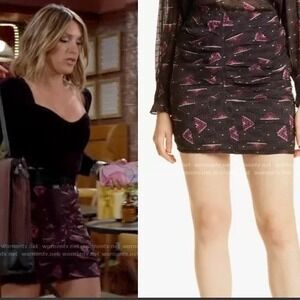 ba&sh Cassi Mini Skirt Black Chloe Mitchell Young & the Restless Aztec Tribal XS